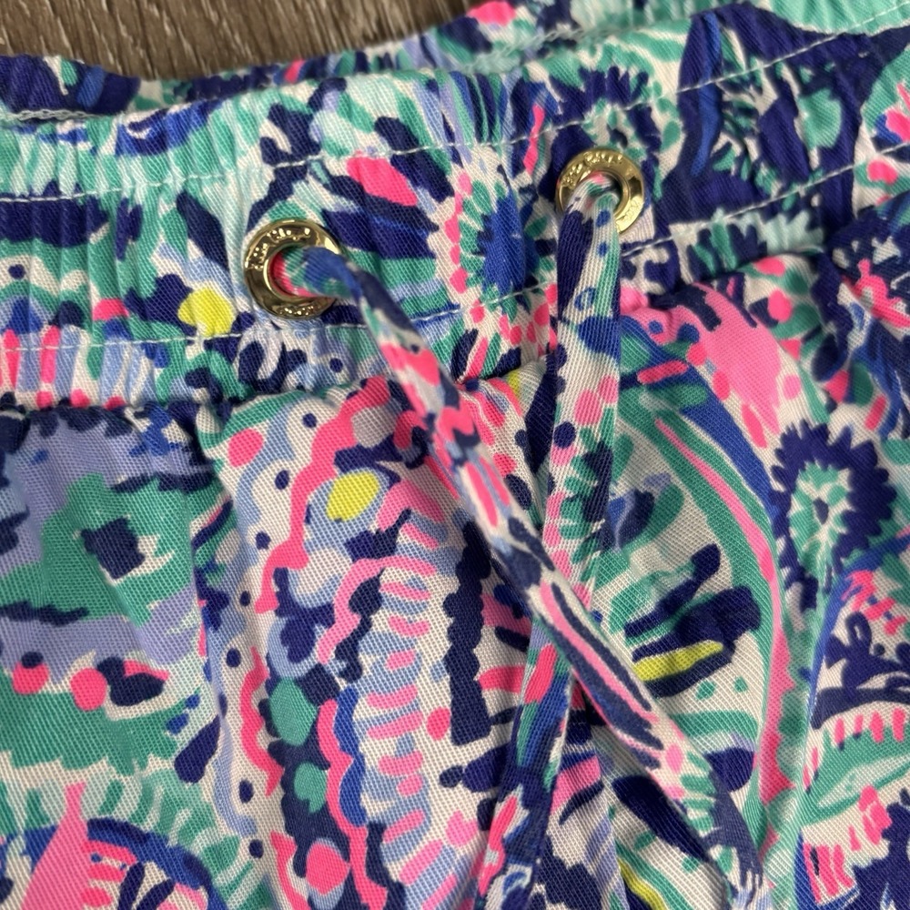 Lilly Pulitzer Piper Jogger Pants M Elastic Waist Tassels Swim Only Print - Picture 12 of 12